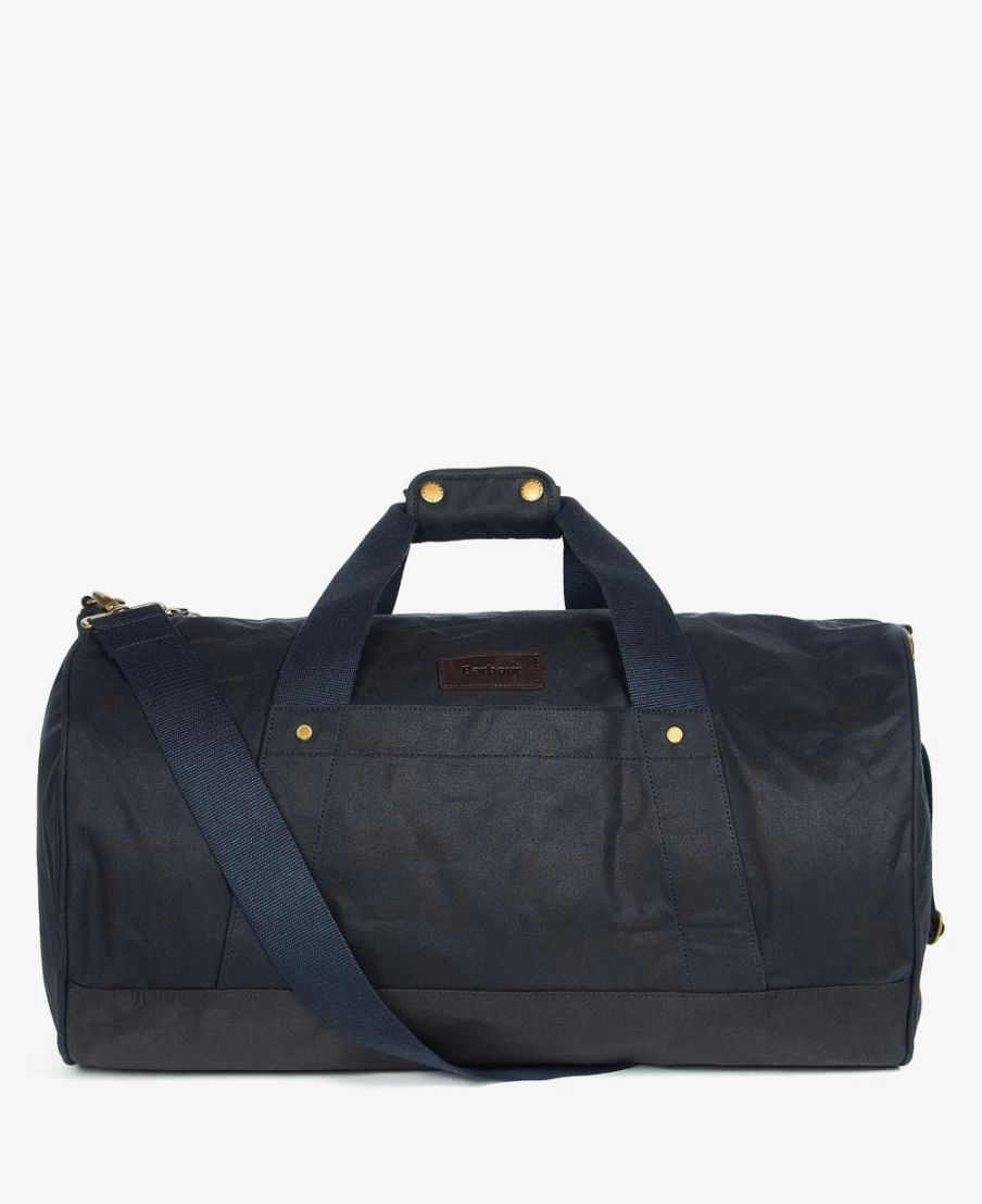 Barbour Men's Navy Explorer Waxed Cotton Duffle Bag