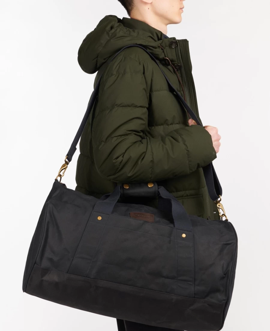 Barbour Men's Navy Explorer Waxed Cotton Duffle Bag