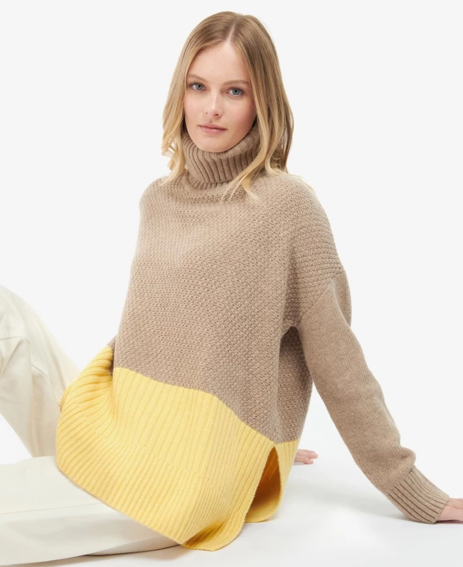 Barbour Women's Elin Knit Sweater in Oatmeal - Classic British Style