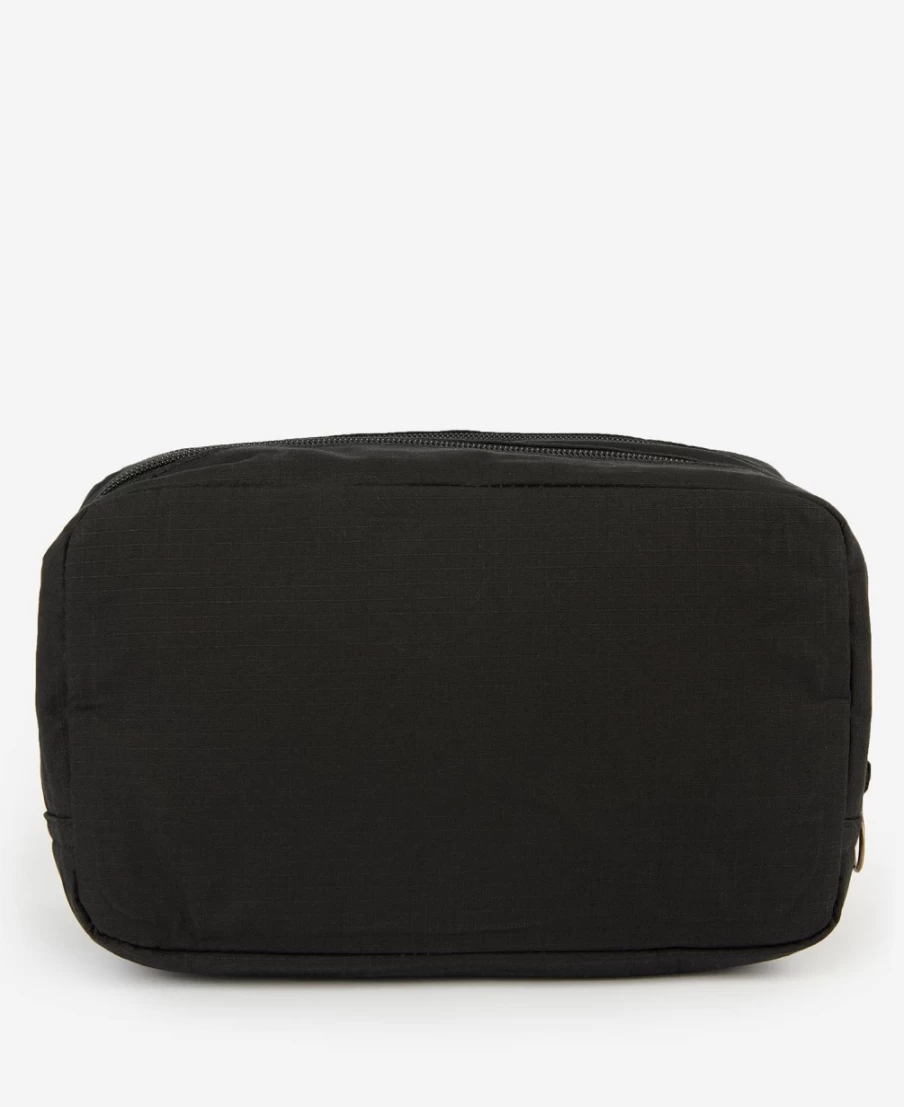 Barbour Men's Black Double Zip Washbag - Waterproof Travel Toiletry Bag