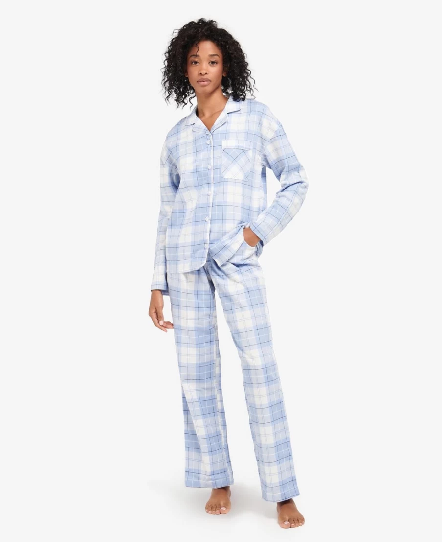 Barbour Women's Pink Tartan Ellery PJ Set - Flannel Sleepwear