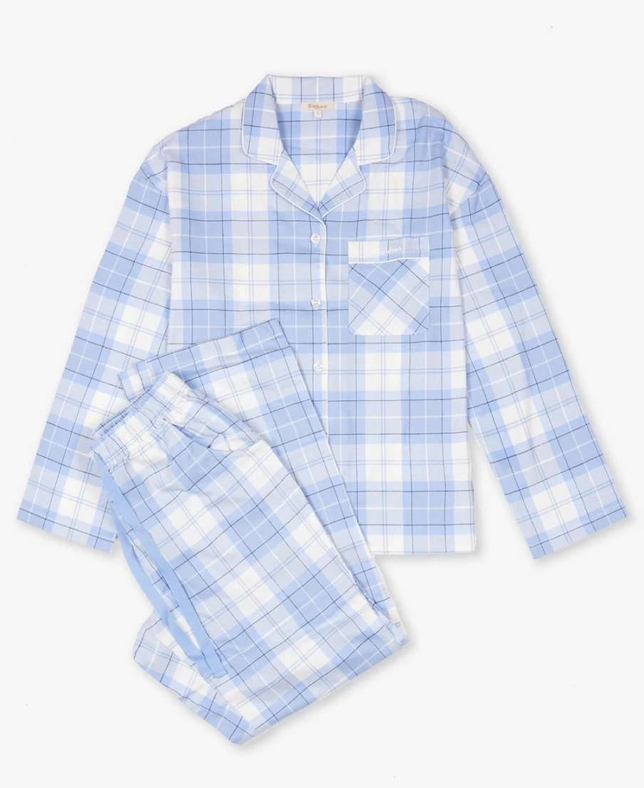 Barbour Women's Pink Tartan Ellery PJ Set - Flannel Sleepwear