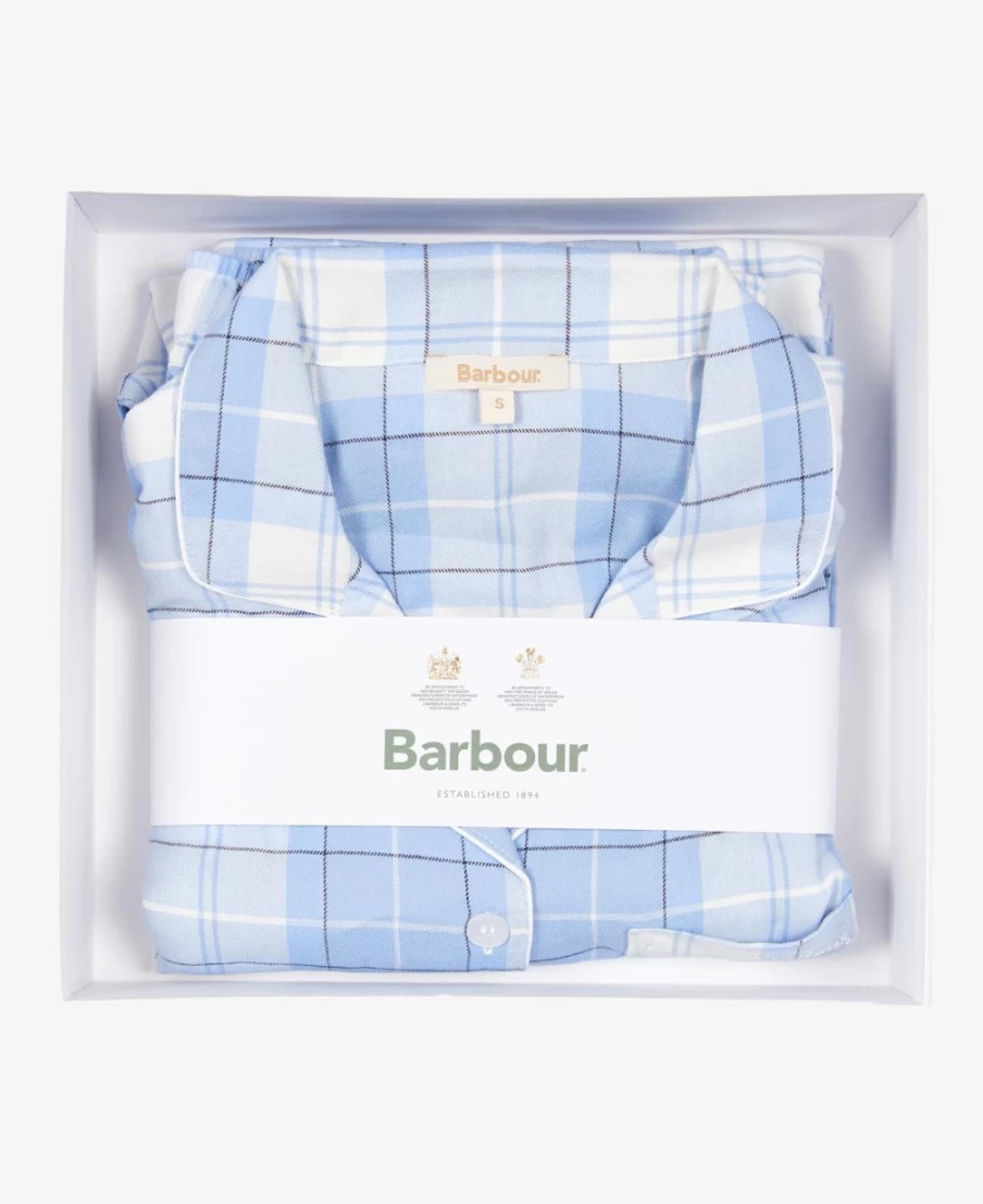Barbour Women's Pink Tartan Ellery PJ Set - Flannel Sleepwear