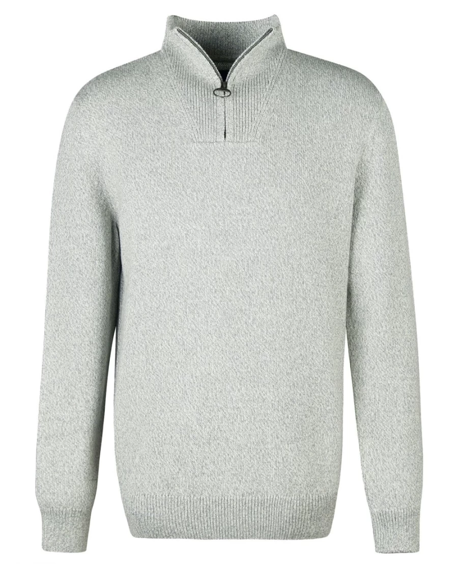 Barbour Men's Nelson Half-Zip Cotton Sweatshirt in Duffle Bag Green
