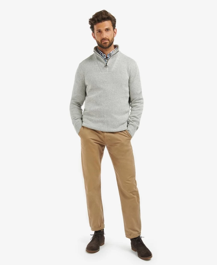 Barbour Men's Nelson Half-Zip Cotton Sweatshirt in Duffle Bag Green
