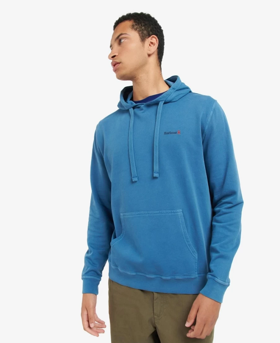 Barbour Men's Redworth Popover Hoodie in Washed Navy