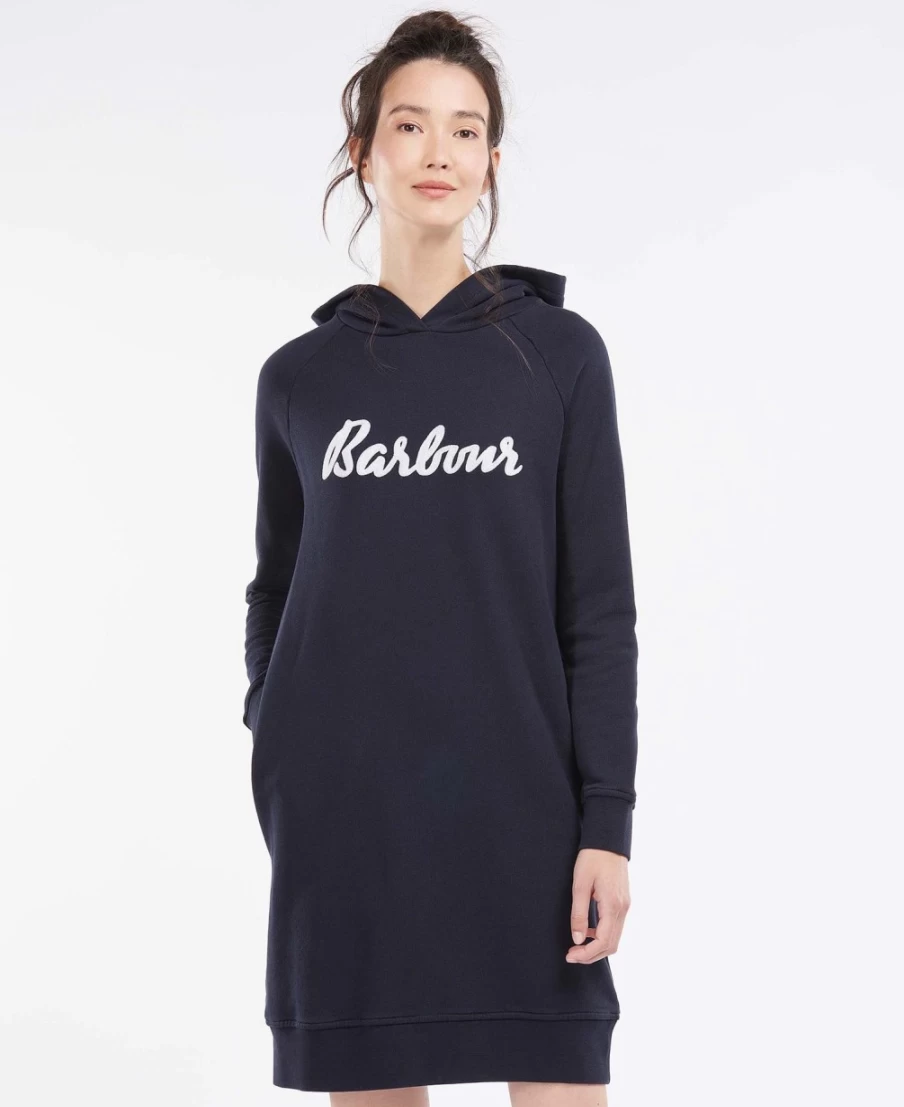 Barbour Women's Otterburn Hoodie Dress in Dusky Khaki - Stylish & Comfortable Hooded Dress