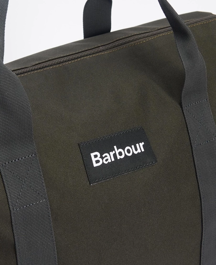 Barbour Highfield Canvas Holdall for Men - Navy & Olive Durable Travel Bag