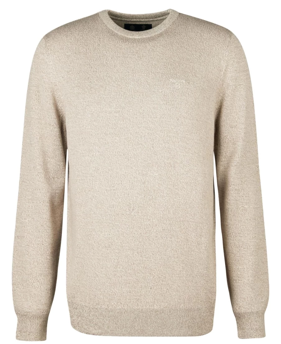 Barbour Men's Firle Knitted Crew Neck Jumper in Olive Marl