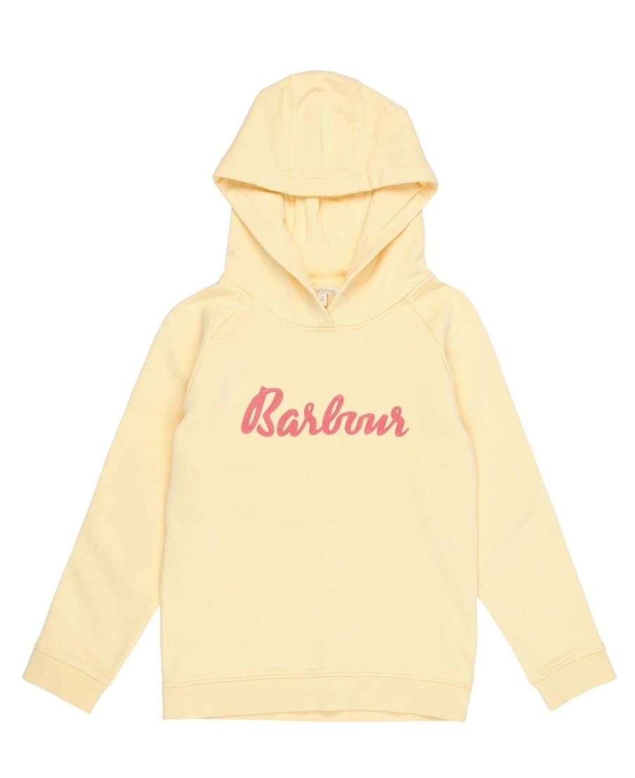Barbour Girls Otterburn Hoodie in Primrose - Waterproof Quilted Jacket for Kids