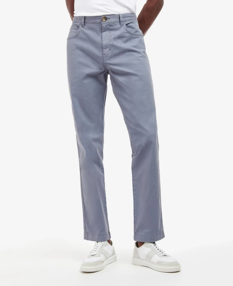 Barbour Men's Washed Blue Overdyed Twill Trousers