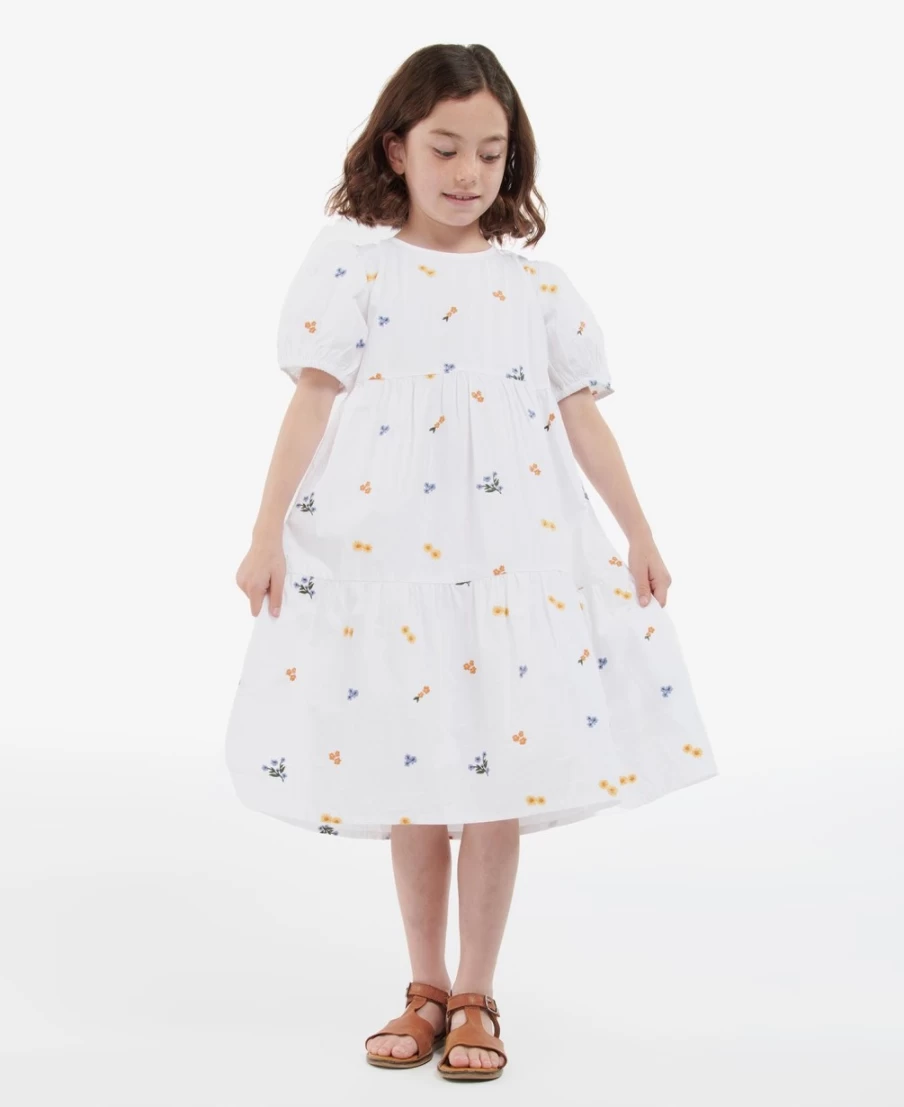 Barbour Girls Coraline Off White Dress