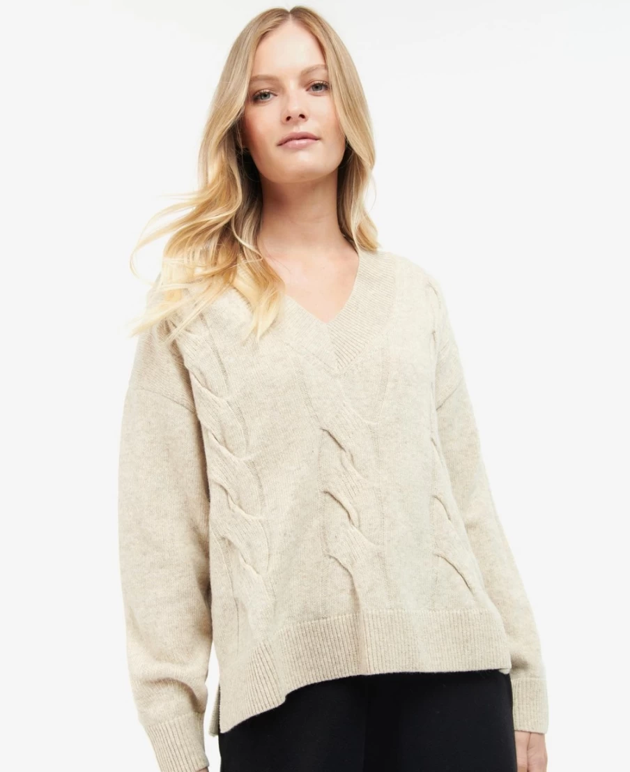 Barbour Women's Lotte Knit Sweater in Oatmeal