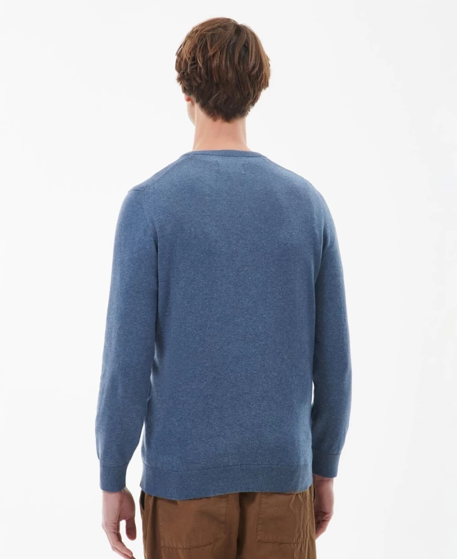 Barbour Men's Cobalight Marl Pima Cotton V-Neck Sweater