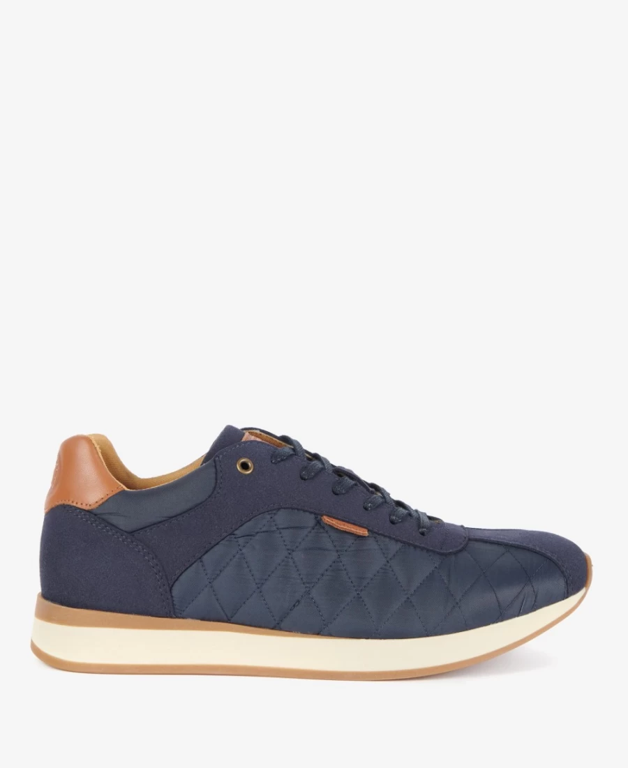 Barbour Seth Men's Classic Navy Diamond-Quilted Trainers