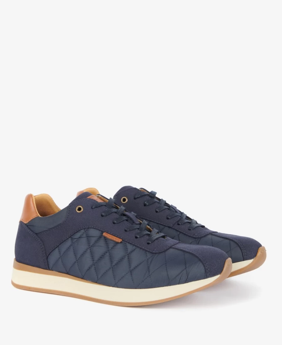 Barbour Seth Men's Classic Navy Diamond-Quilted Trainers