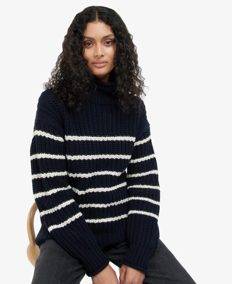 Barbour Women's Lunan Knit Sweater in Navy Stripe