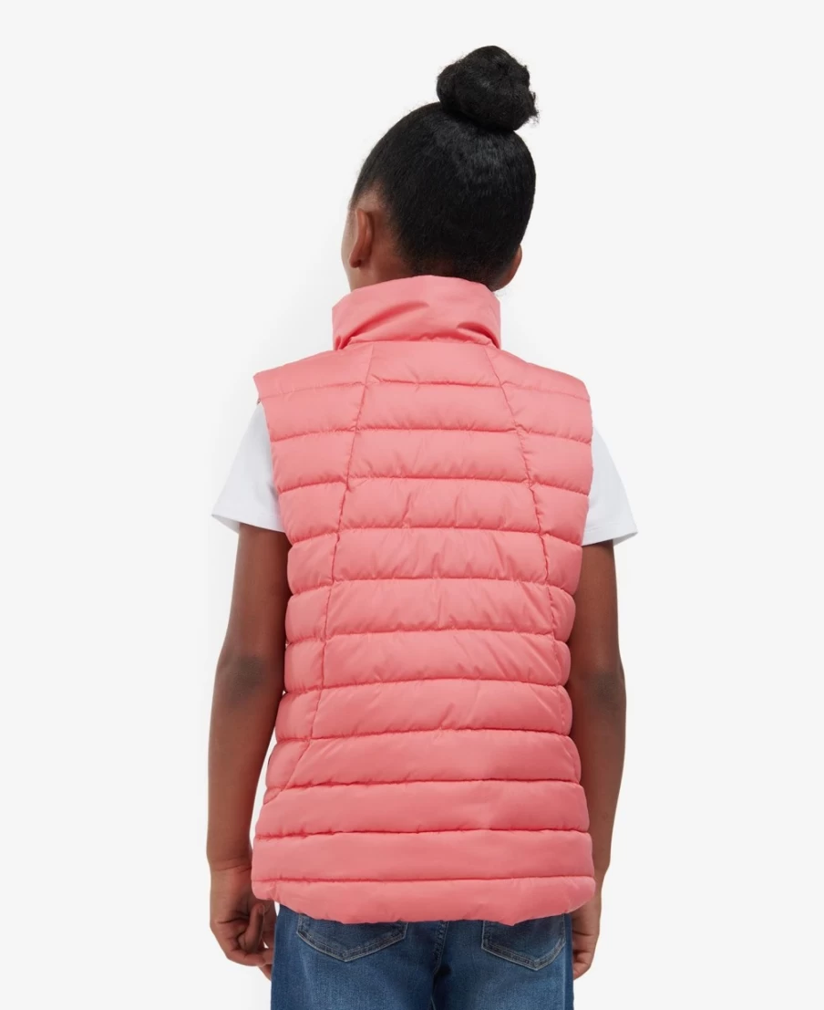 Barbour Girls Yara Gilet Navy/Navy Multi Dog Quilted Vest for Girls