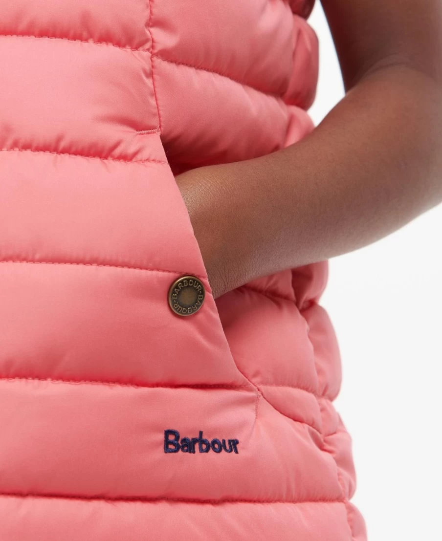 Barbour Girls Yara Gilet Navy/Navy Multi Dog Quilted Vest for Girls