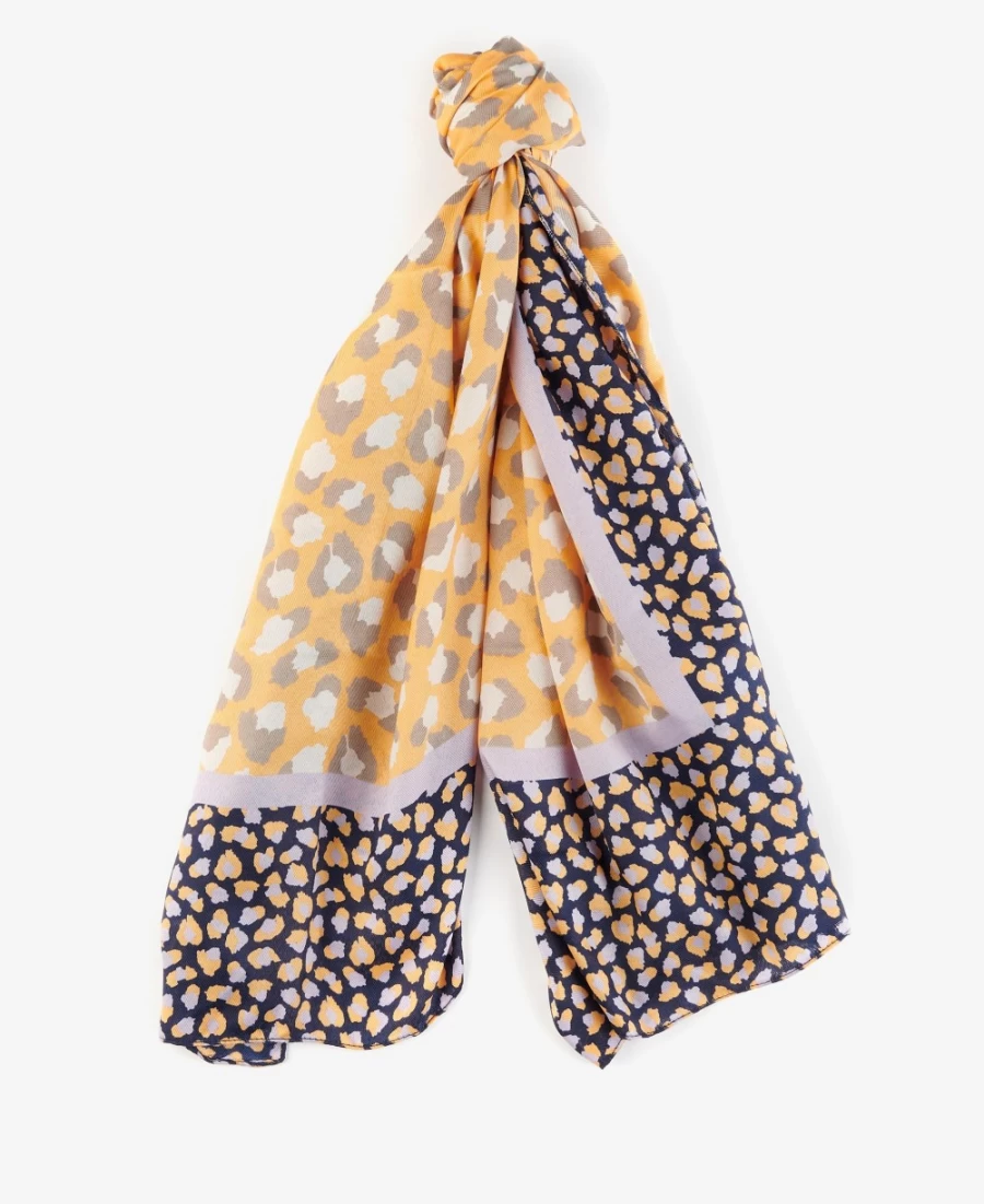 Barbour Womens Papaya Animal Print Scarf