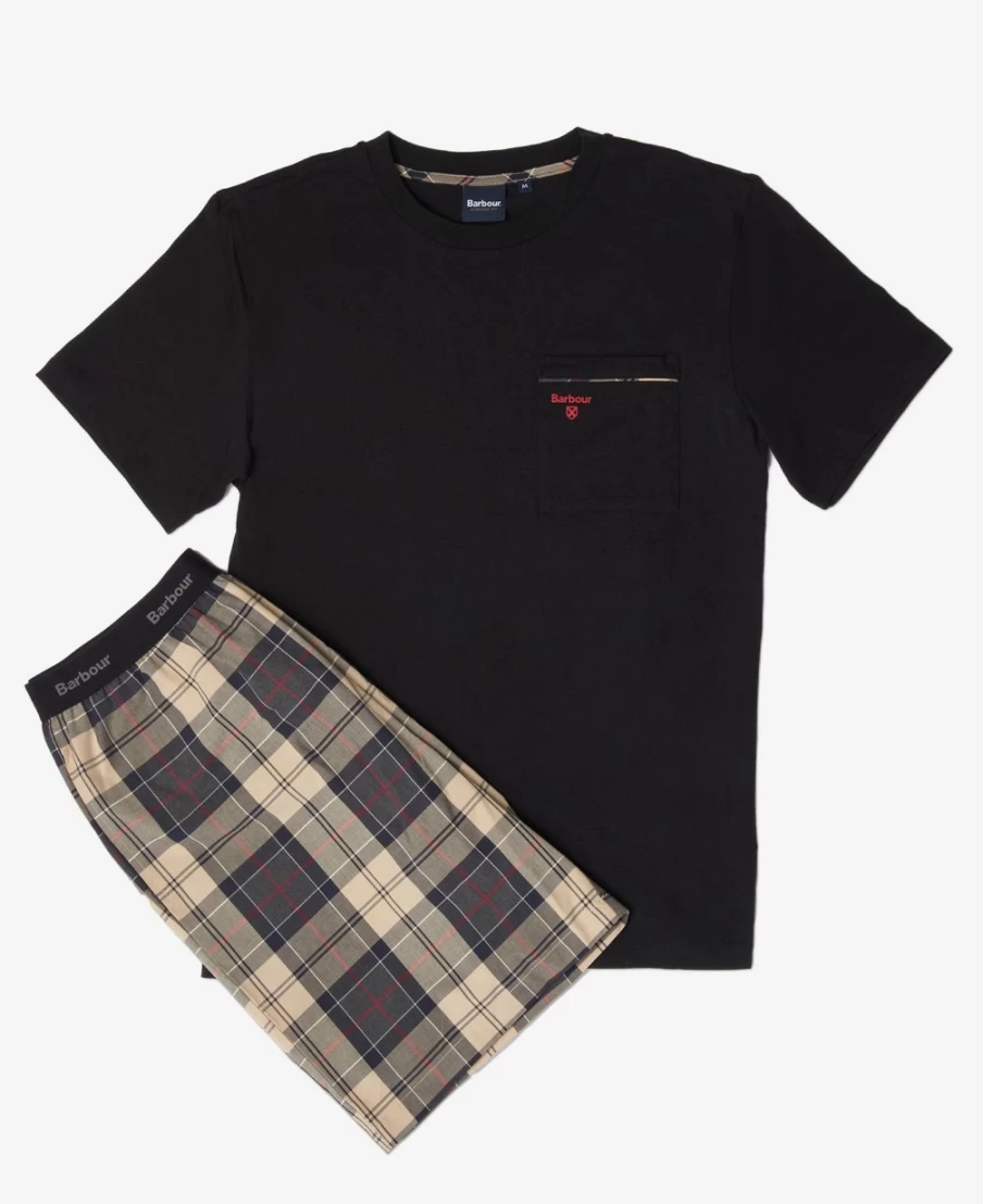 Barbour Men's Summer Navy Tartan Bailes Pajama Set