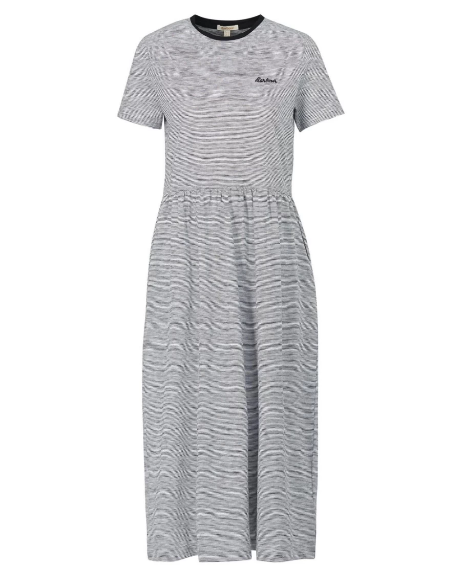 Barbour Ellewood Women's Dress in Black/White - Classic Elegant Style
