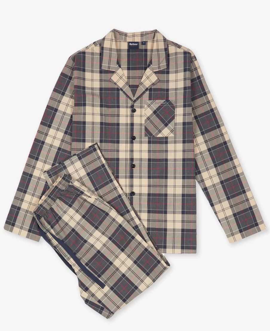 Barbour Men's Carlisle Summer Navy Tartan Pajama Set