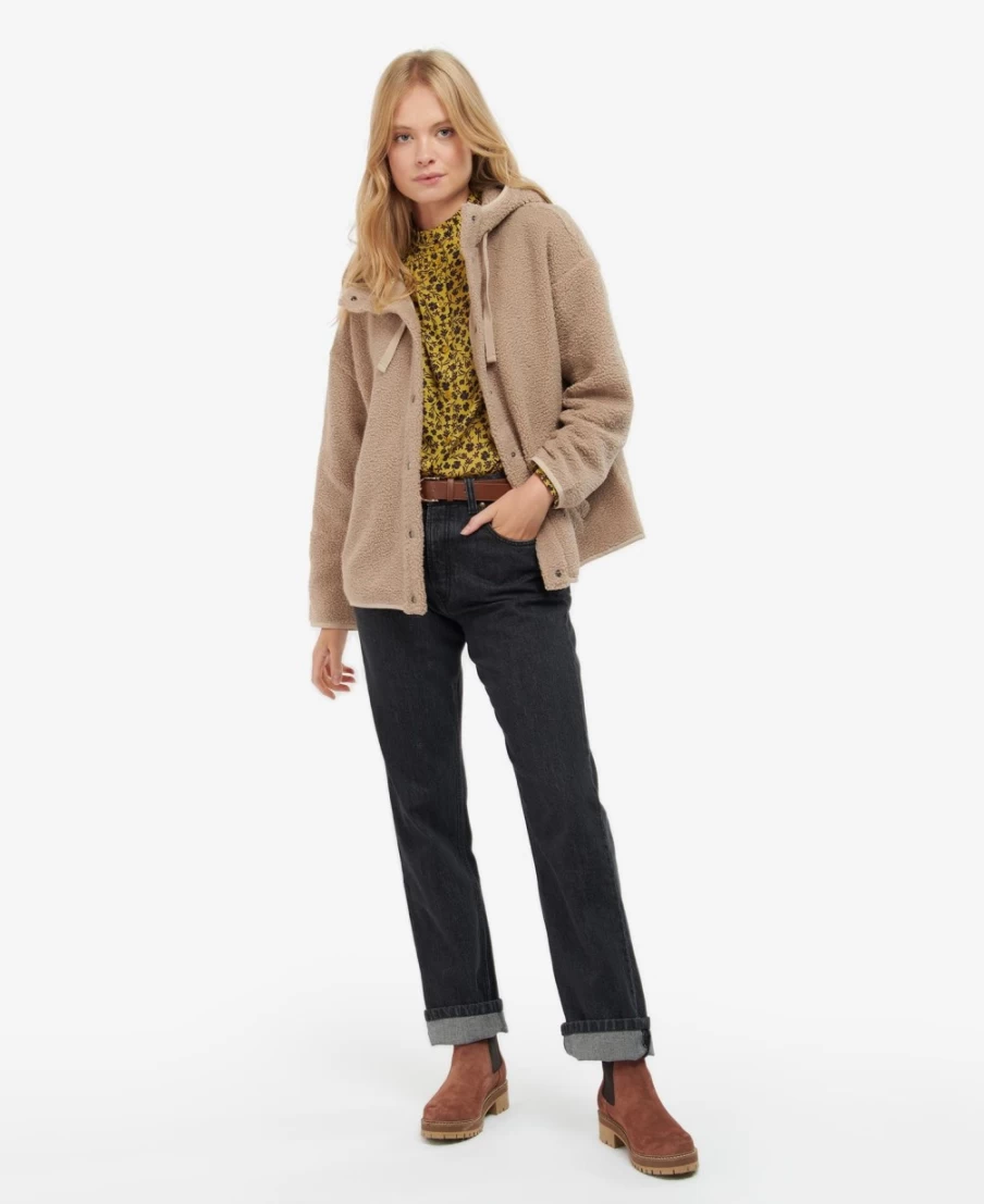 Barbour Women's Shelly Fleece Hoodie in Light Trench - Warm & Stylish Pullover