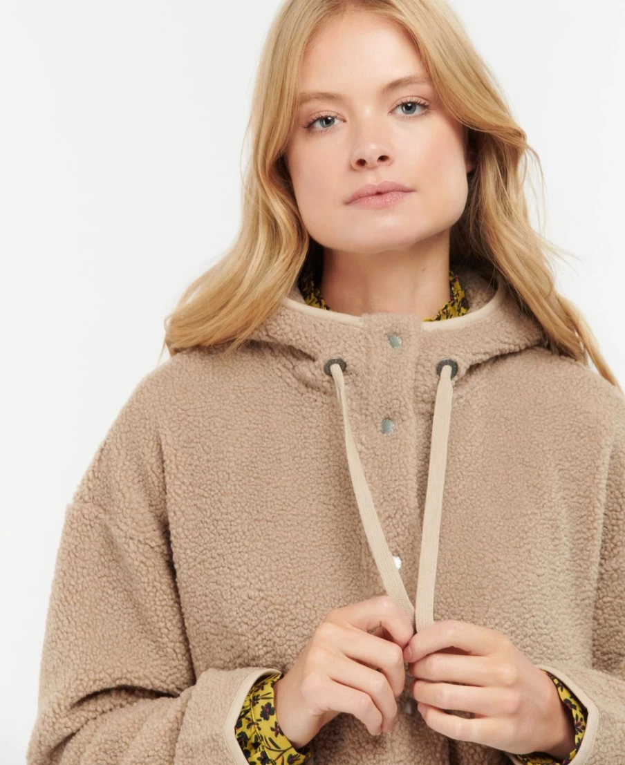 Barbour Women's Shelly Fleece Hoodie in Light Trench - Warm & Stylish Pullover