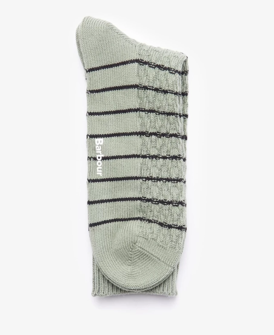 Barbour Men's Olive Texture Stripe Socks - Classic Casual Comfort