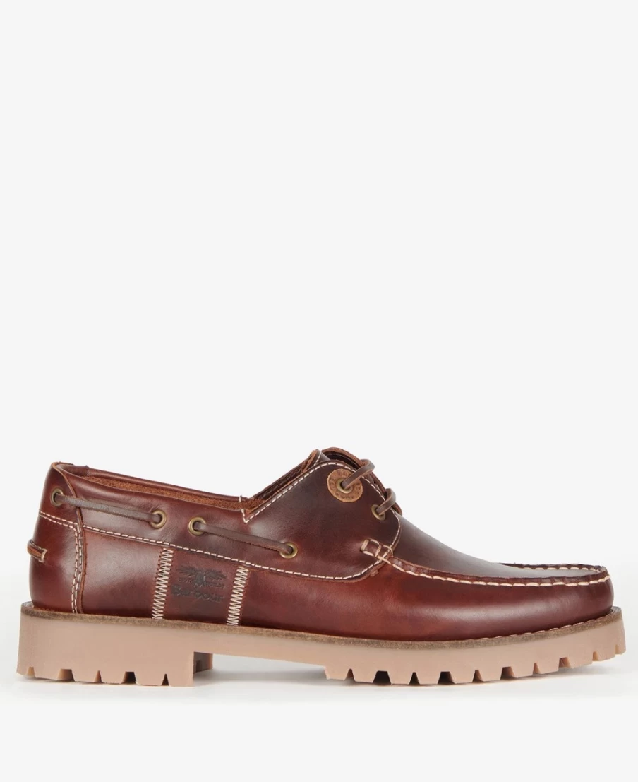 Barbour Men's Stern Boat Shoes in Mahogany Leather - Classic Nautical Style
