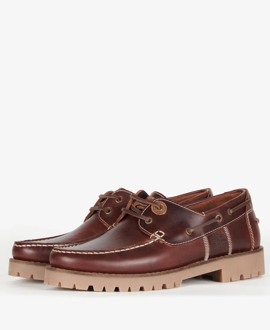 Barbour Men's Stern Boat Shoes in Mahogany Leather - Classic Nautical Style