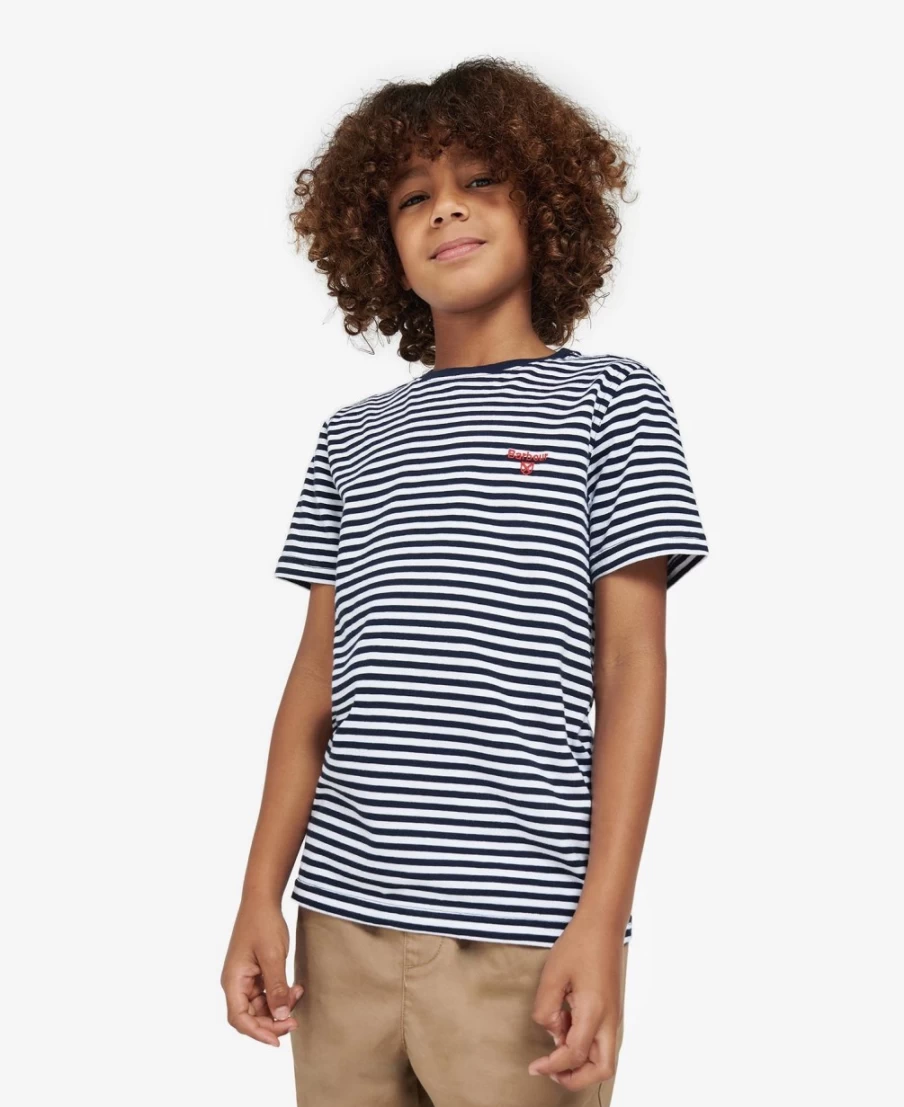 Barbour Boys Classic Navy Blake Cotton T-Shirt for Kids