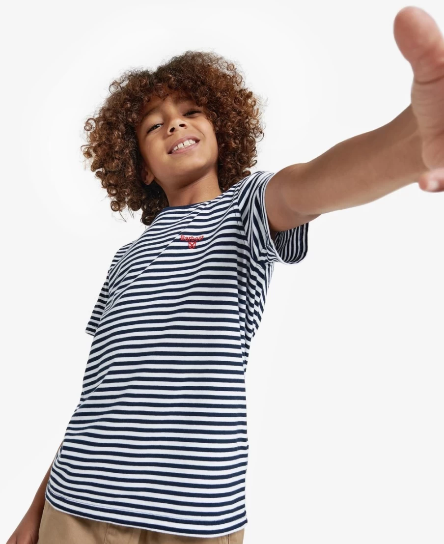 Barbour Boys Classic Navy Blake Cotton T-Shirt for Kids
