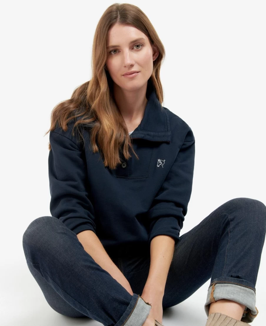 Barbour Women's Regia Sweatshirt in Classic Navy - Comfortable Casual Pullover