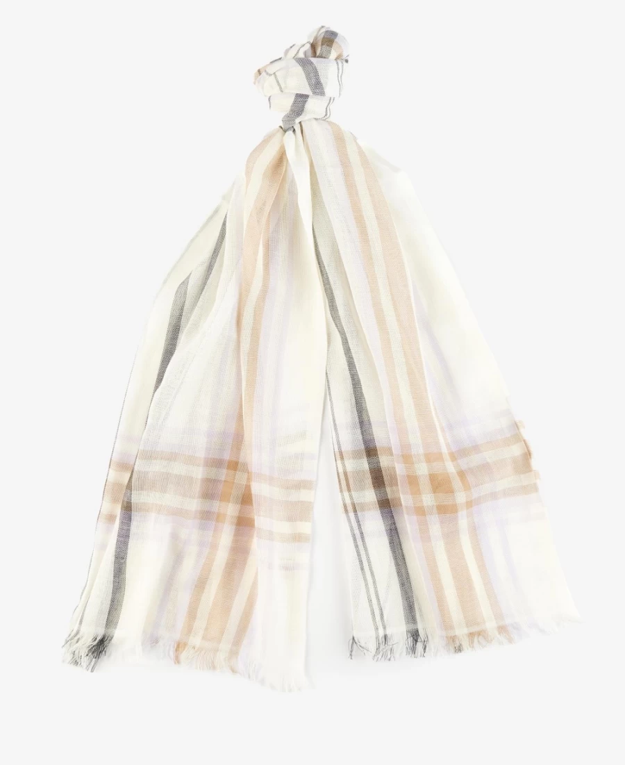 Barbour Women's Whisper White Erin Tartan Scarf