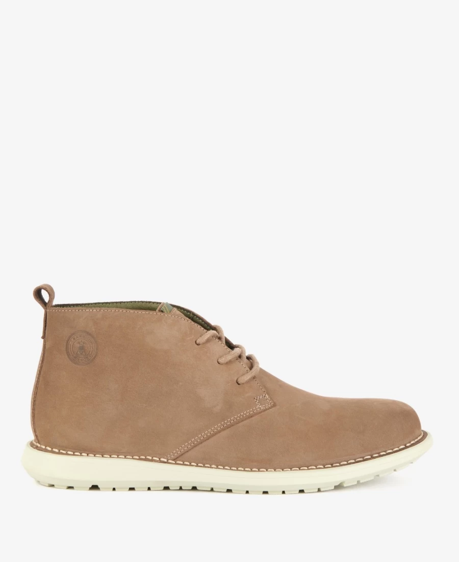 Barbour Mens Cognac Oak Chukka Boots - Classic Leather Ankle Boots for Men