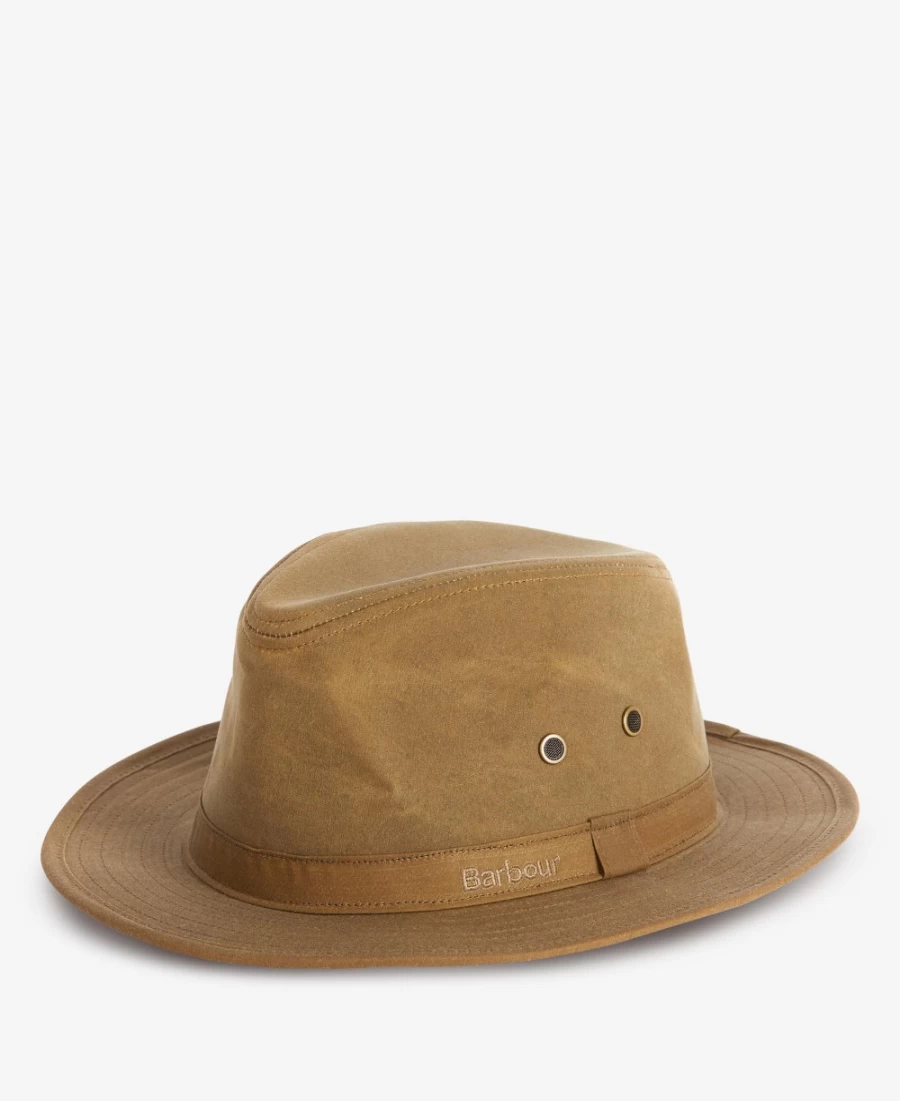 Barbour Men's Dawson Wax Safari Hat in Olive - Classic Outdoor Adventure Cap