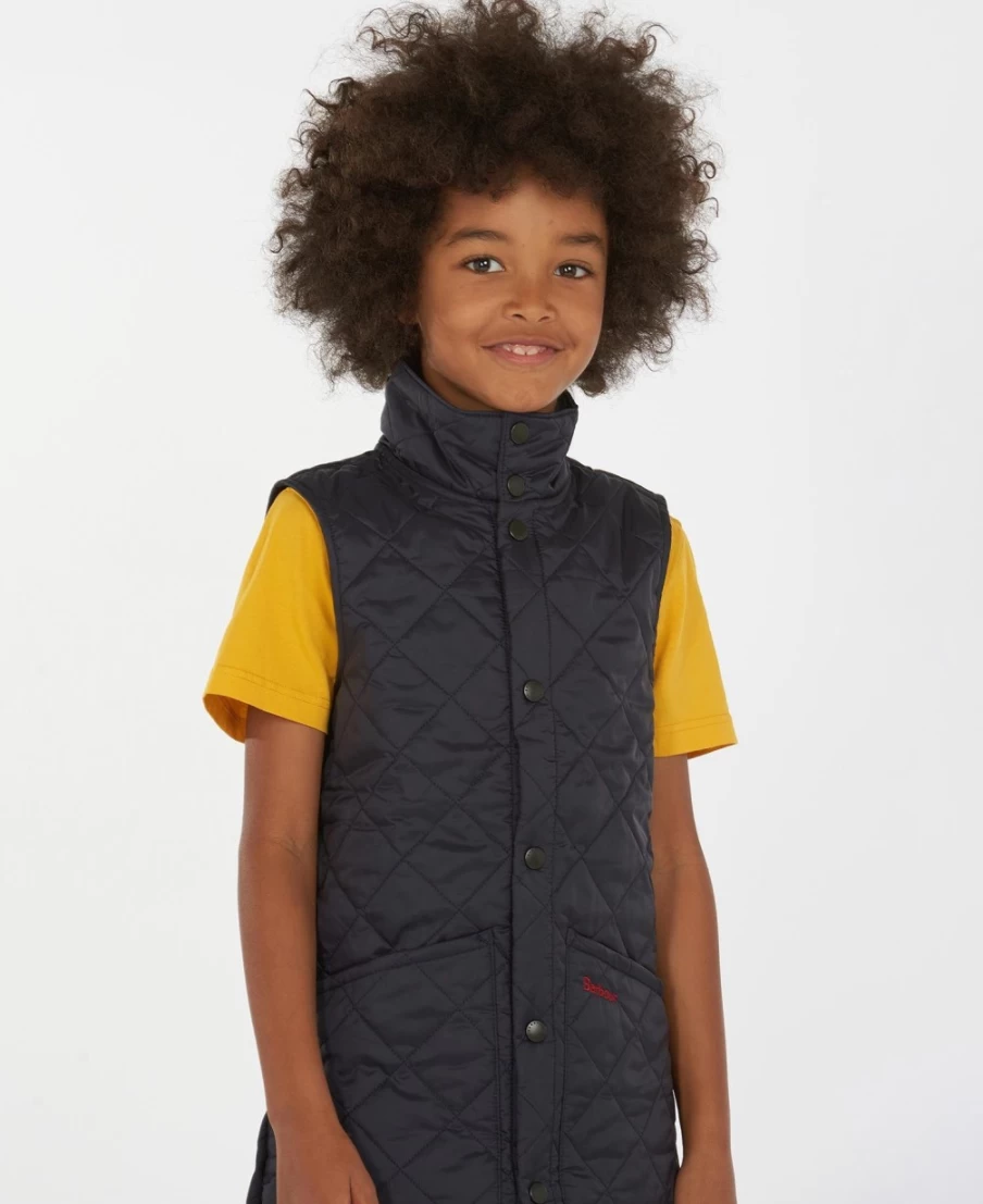 Barbour Boys' Black Liddesdale Gilet - Lightweight Quilted Vest for Kids