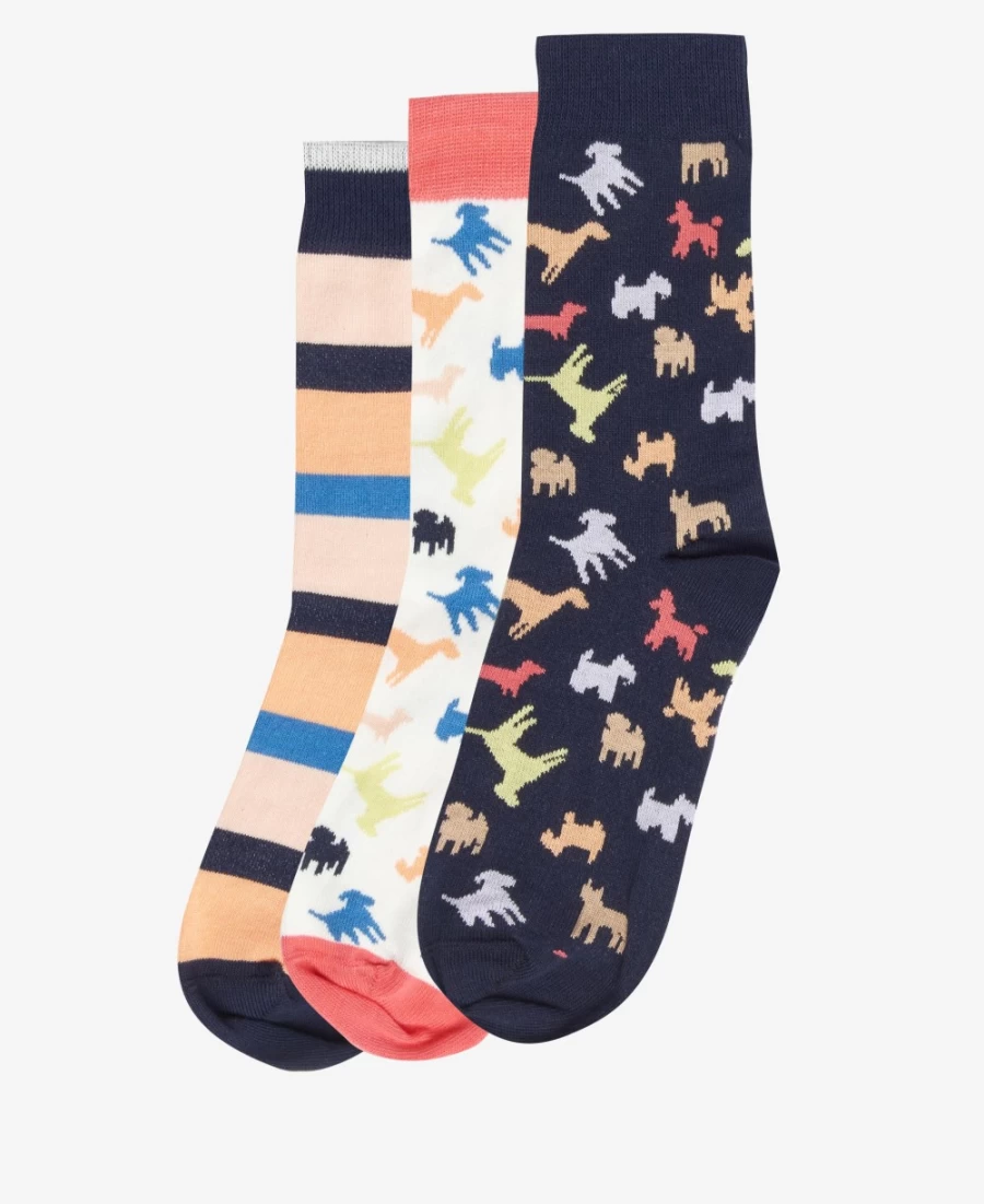 Barbour Women's Dog Multi Socks Gift Set - Cozy Knit Socks for Her