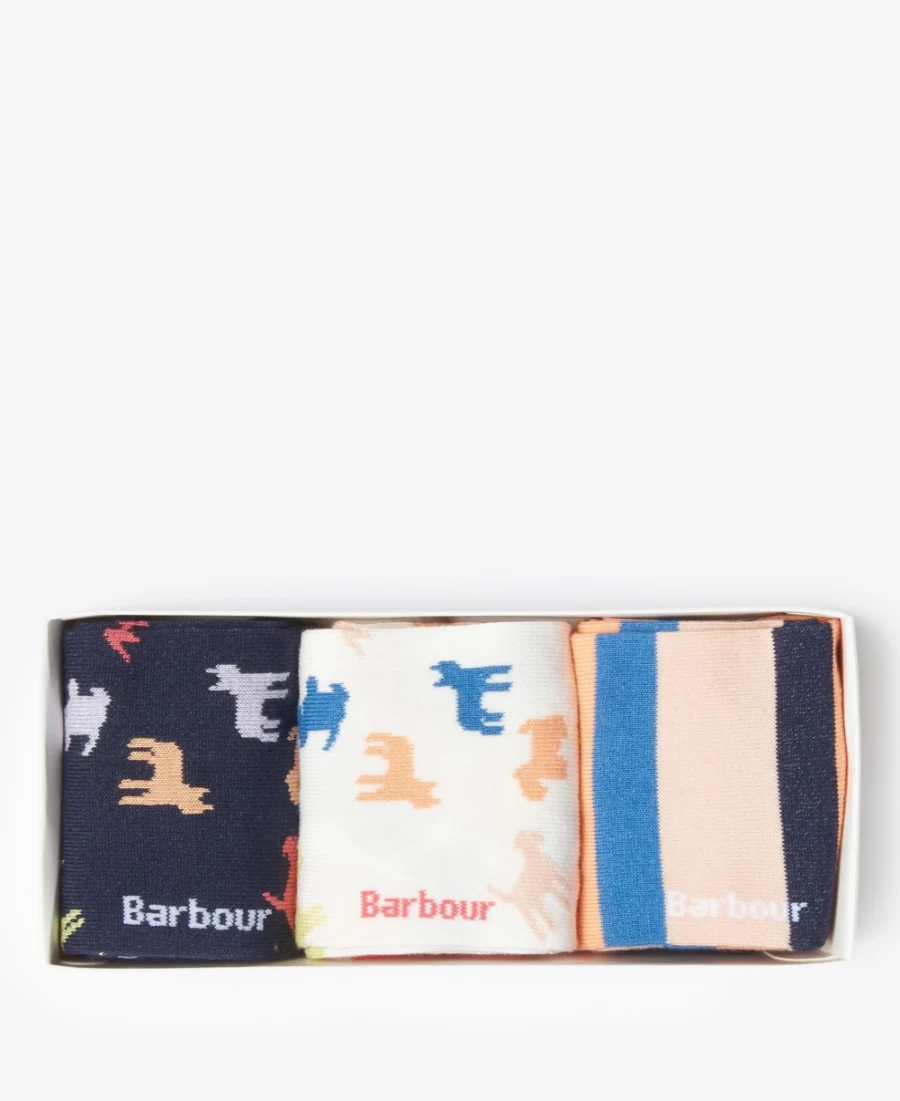 Barbour Women's Dog Multi Socks Gift Set - Cozy Knit Socks for Her