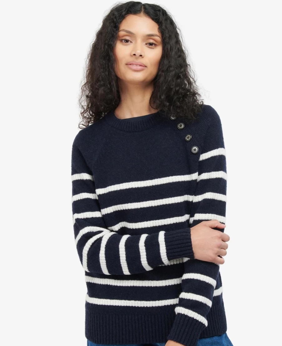 Barbour Women's Navy Belmount Knitted Jumper