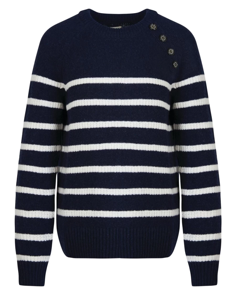 Barbour Women's Navy Belmount Knitted Jumper
