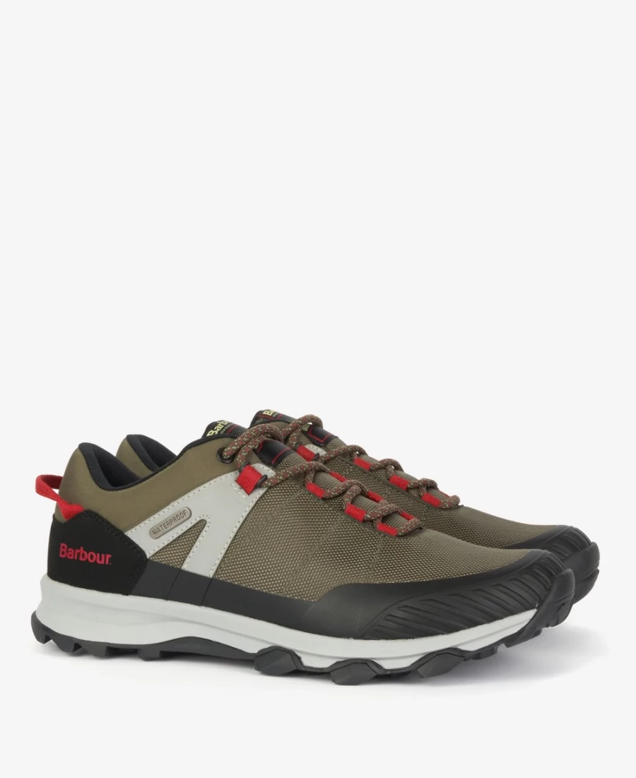 Barbour Mendip Men's Olive Waterproof Trainers for Outdoor Comfort