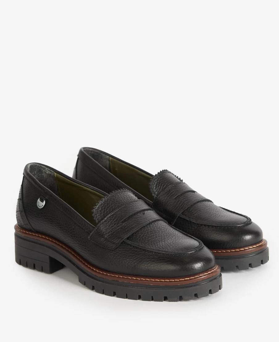 Barbour Women's Velma Loafers in Dark Brown - Classic Leather Slip-On Shoes