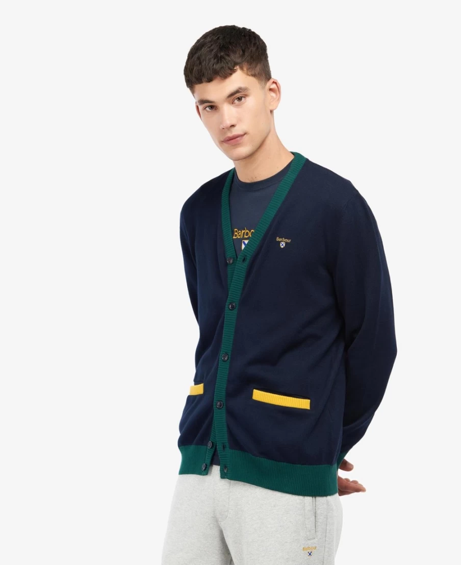 Barbour Men's Classic Navy Sheldonian Cardigan