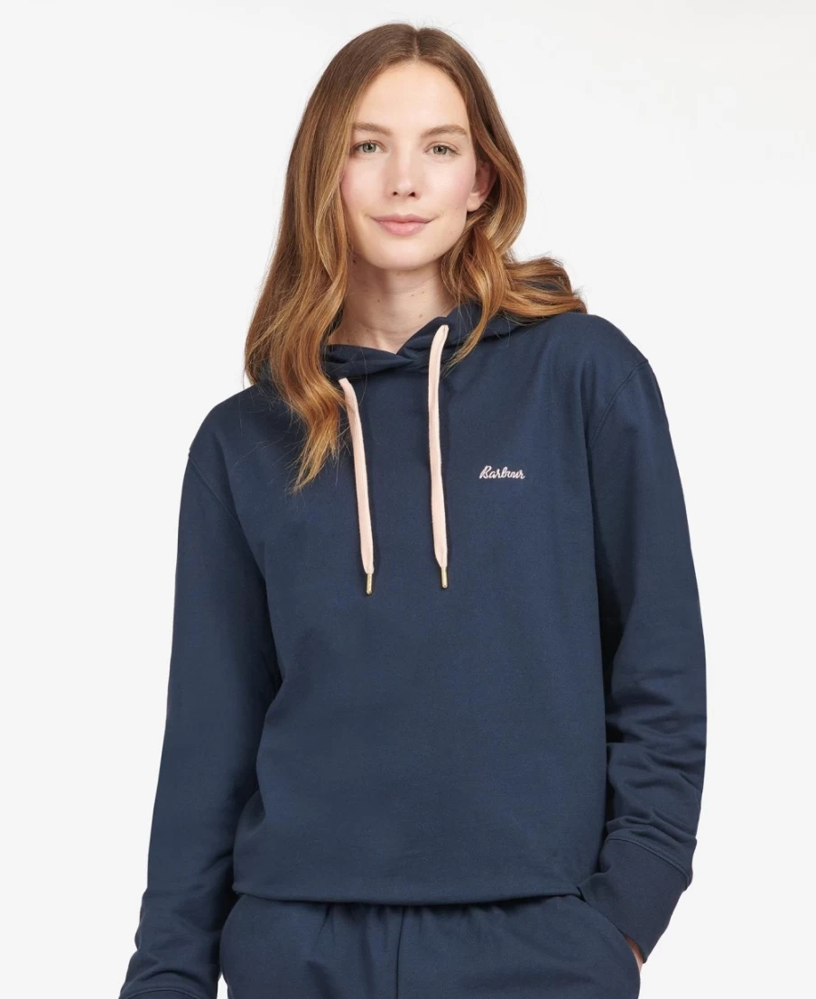 Barbour Women's Lottie Lounge Hoodie in Navy - Comfortable Pullover Sweatshirt