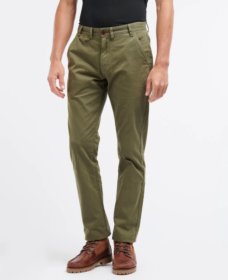 Barbour Men's Neuston Twill Chinos in Ivy Green - Classic Casual Trousers