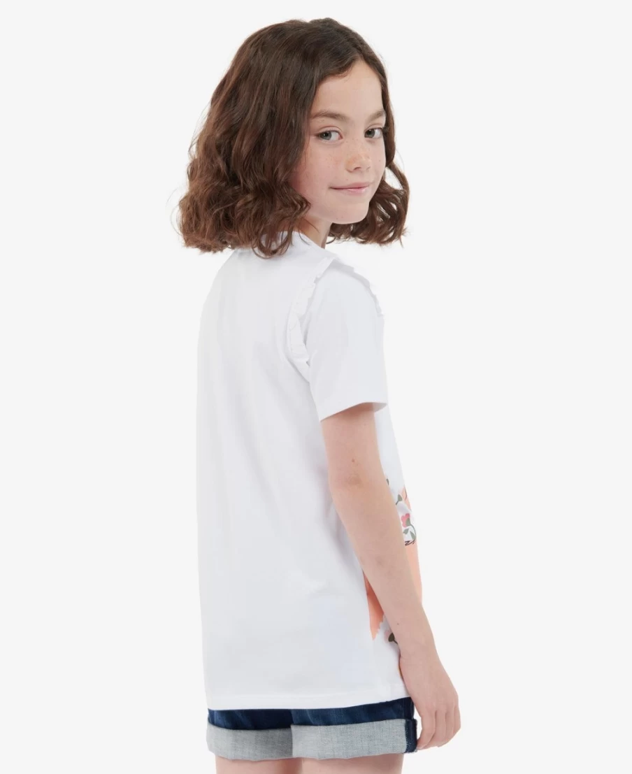 Barbour Girls Classic White Penny Short Sleeve T-Shirt