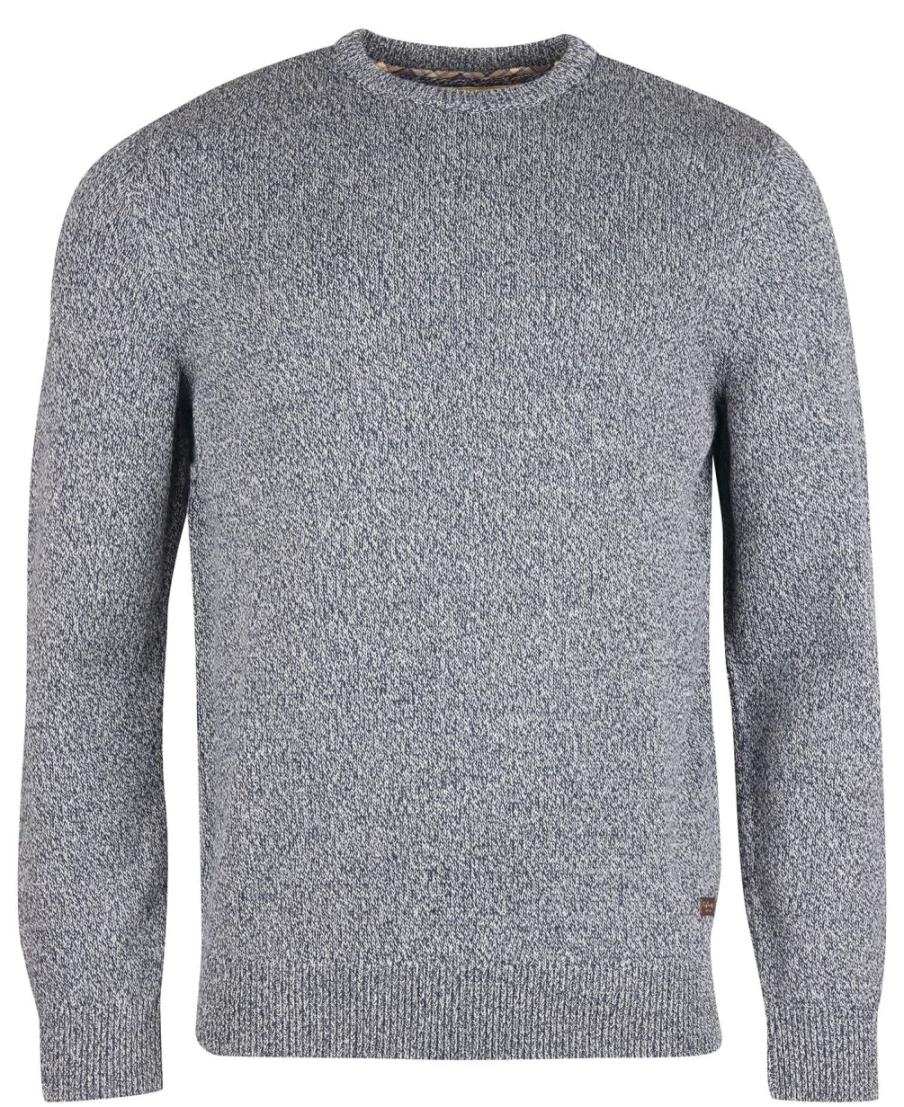 Barbour Men's Navy Cotton Twist Nelson Crew Neck Sweater